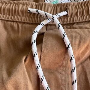 Free Planet Tan and White Athletic Shorts with Drawstring